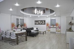 modern living room and dining table