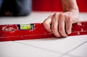 using spirit level on floor