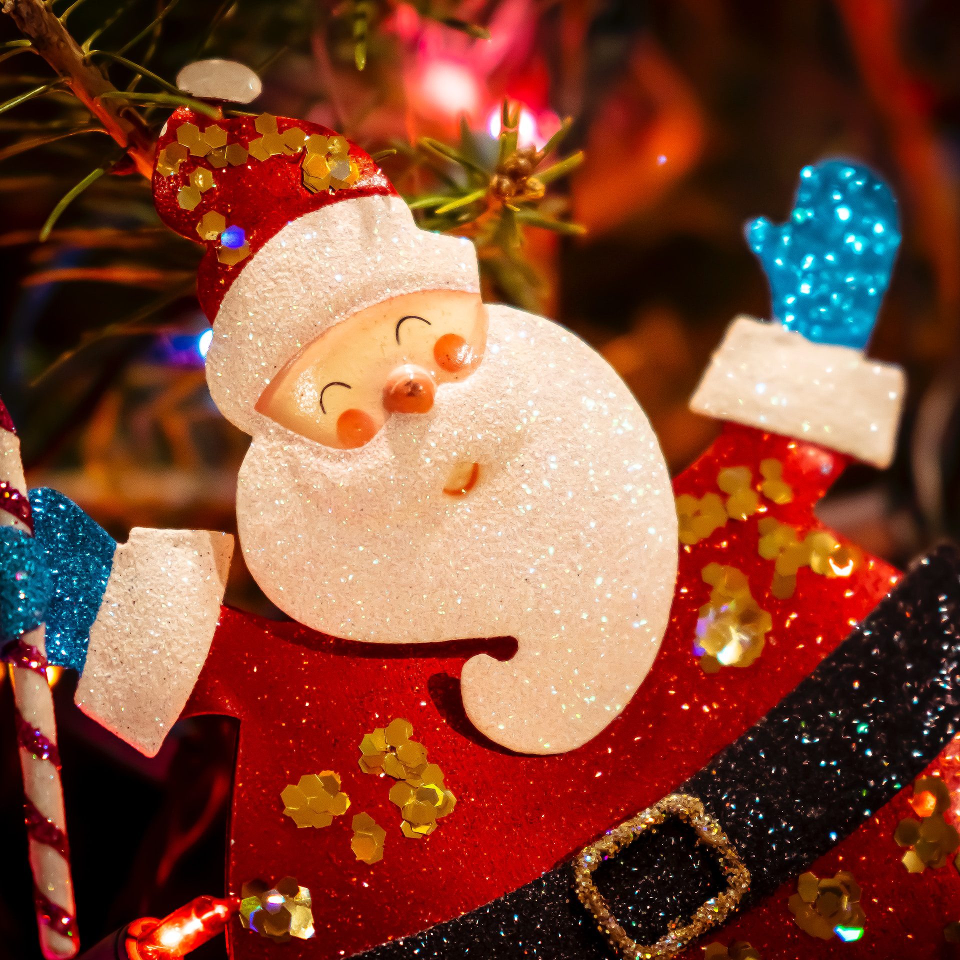 Santa tree decoration during in Christmas