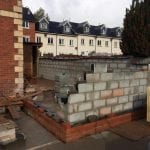 wall being built in Exeter extension project