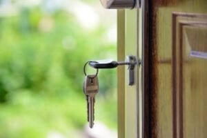 keys in front door 