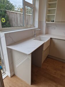Sink in front of window